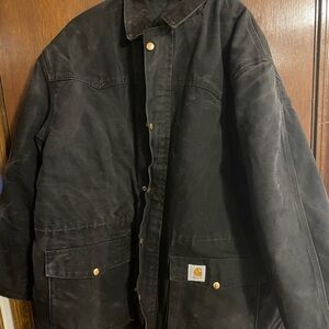 Vintage Carhartt C05 BLK Firm Duck Arctic Ranch Coat - Quilt-Lined X-Large